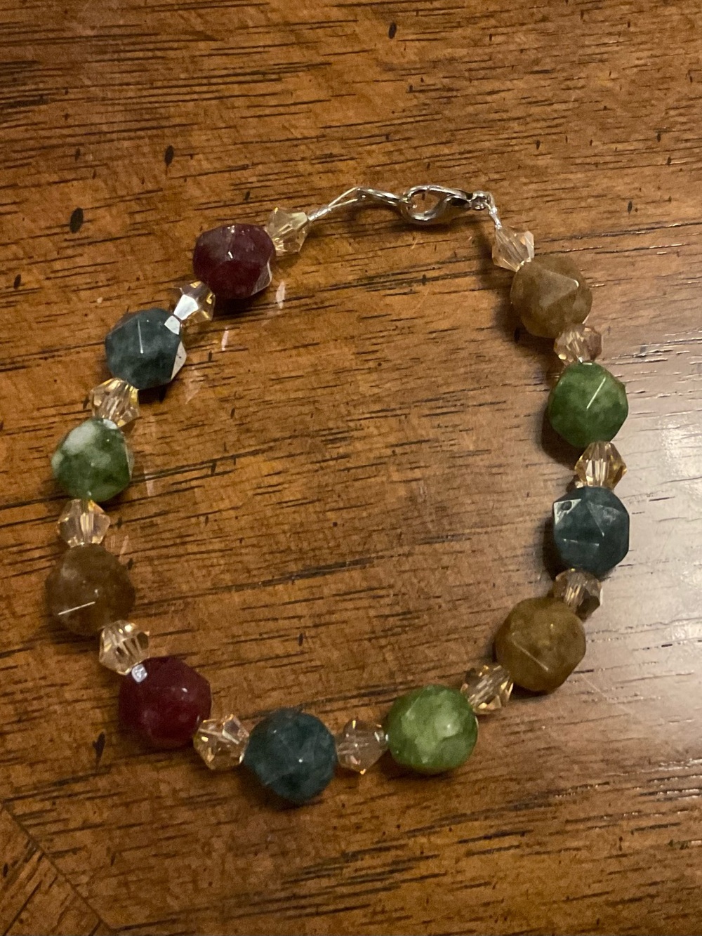Multicolor Faceted Gemstone Beaded Bracelet - Women